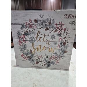 New Decoration Expression 10" x 10" Let it Snow Christmas Wallhanging Picture